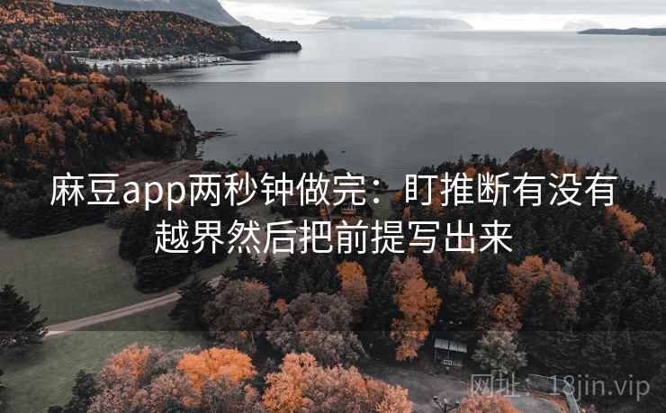 麻豆app两秒钟做完：盯推断有没有越界然后把前提写出来  第2张